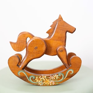 Vintage wooden horse, wood horse decor, pony figurine, horse lovers gift, rocking horse, horses, vintage toy, nursery decor, farmhouse decor