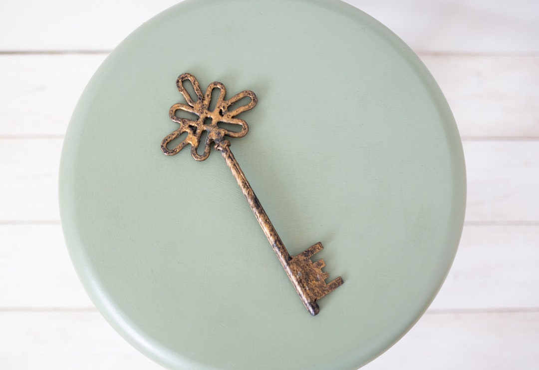 Large Vintage Decorative Metal Key, Key Decor, Metal Brass Key, Rustic