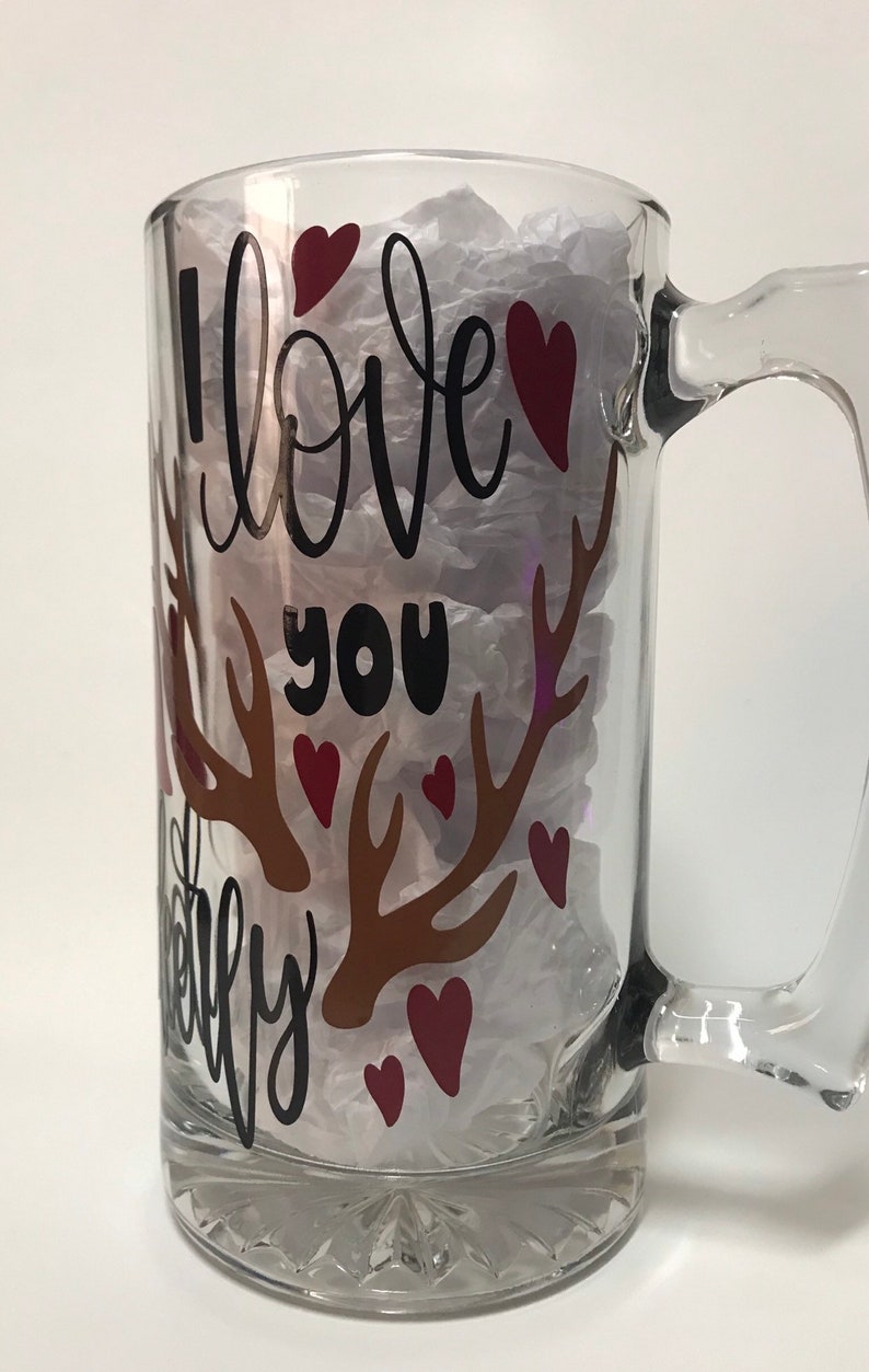 Valentine's Day Beer Mug 26.5 Oz. i Love You Etsy