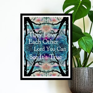 Grateful Dead Song Lyrics Art Print. They Love Each Other. Rock Wall Art. Valentine Gift. Unique Digital Typography Art.