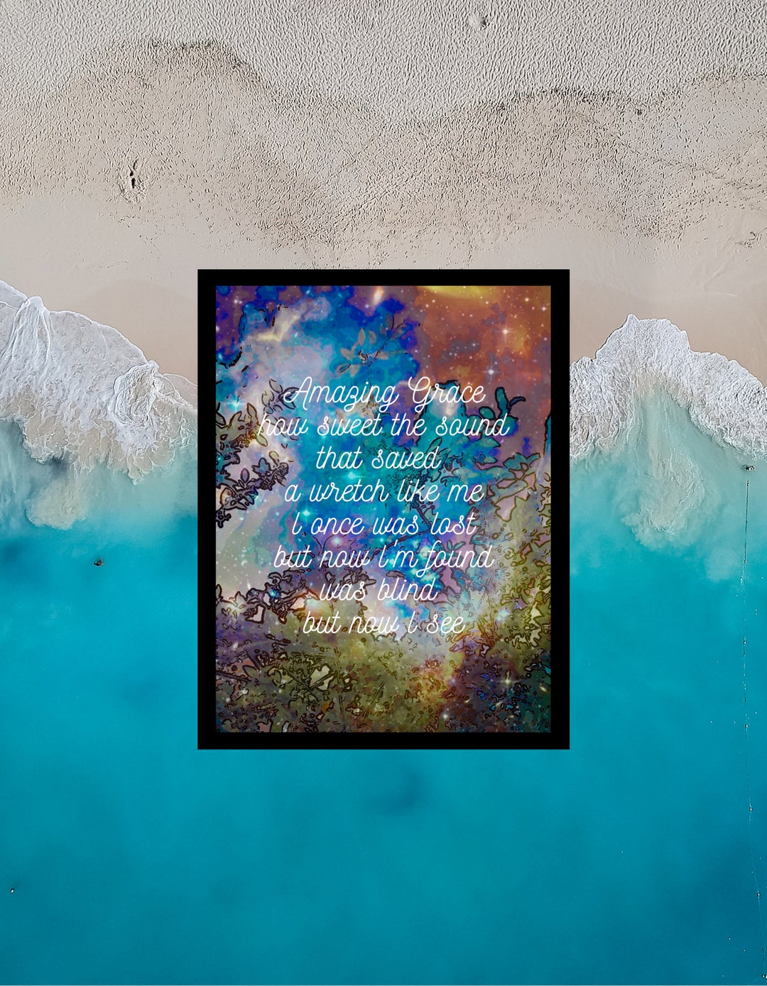 Amazing Grace Lyrics Poster Print Art on Edited Nature Photograph. Etsy
