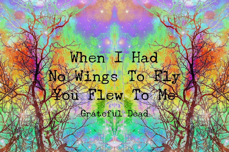 When I Had No Wings to Fly You to Flew Me. Grateful Dead Lyrics Art Print. Attics of My Life