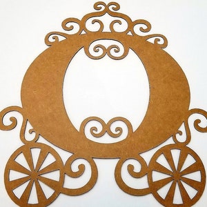 Princess Carriage, Princess Decor, Carriage Wooden Cuts, Unfinished, Princess Carriage Decor,3D wall Decor,Large laser Princess Carriage
