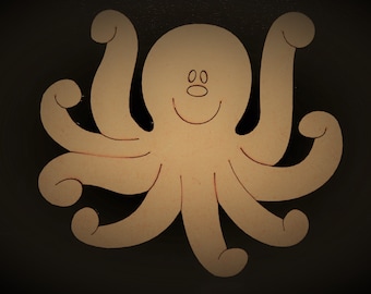 Octopus Wood cutouts, Octopus Decor, Octopus Wooden Cutouts, Wood Shapes, Sea decor, Octopus, DIY  Projects, Animal Wood Shapes, laser Cut