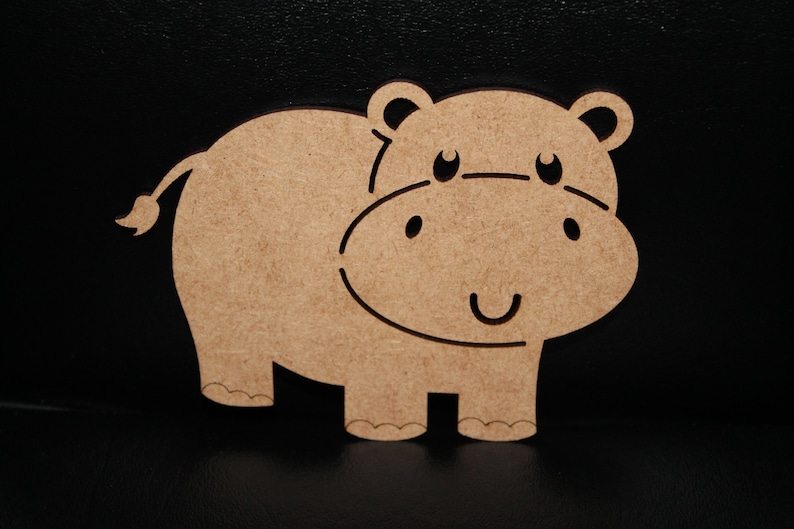 Hippo Wood, Hippo Decoration, Hippo Wooden Cutouts, Wood Shapes