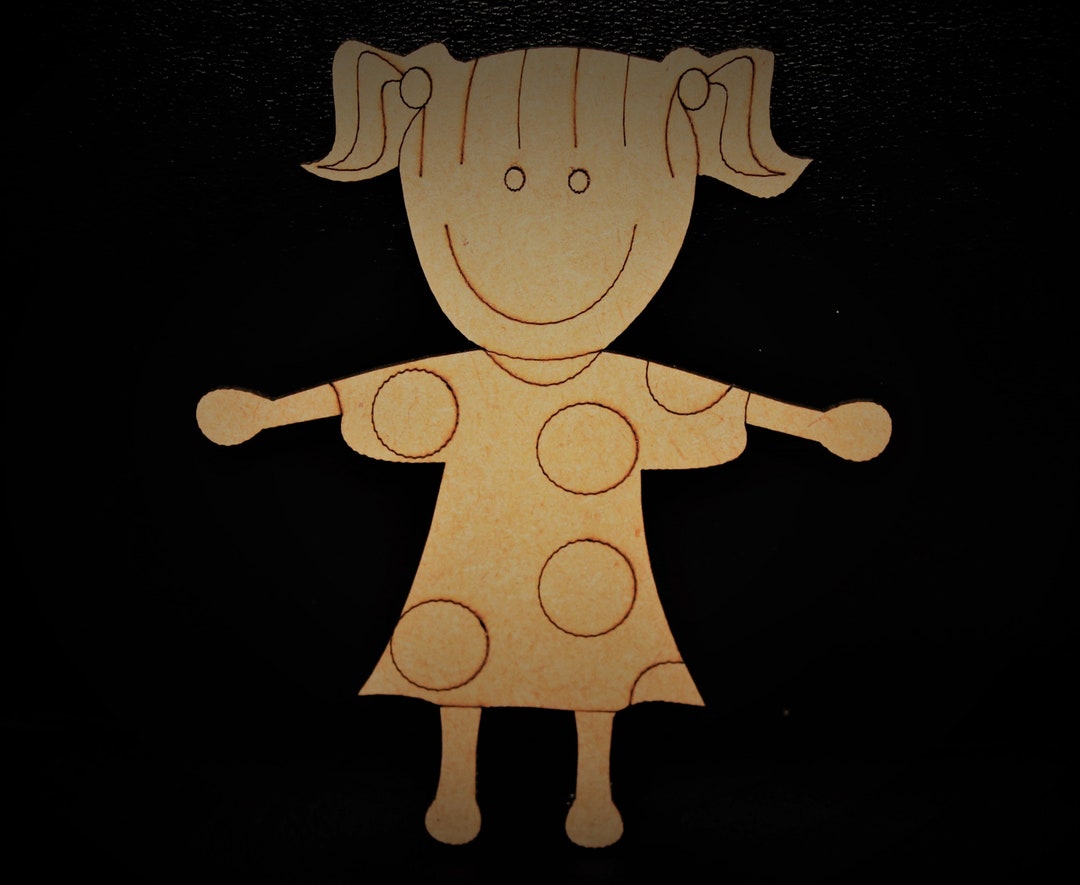 Girl Wood Cutout, Little Girl Decoration, Baby Girl Wooden Cutouts ...