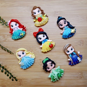 CLAYS, princess clay ,bow center, clay dolls,bow centerpieces, clay center for bows, dolls for hair bows, doll bow, bow supplies clay doll,