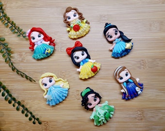CLAYS, princess clay ,bow center, clay dolls,bow centerpieces, clay center for bows, dolls for hair bows, doll bow, bow supplies clay doll,