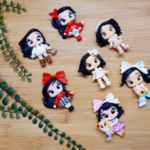 CLAYS, bow center, clay dolls, bow centerpieces, clay center for bows, dolls for hair bows, doll bow, bow supplies clay doll, Hair applique