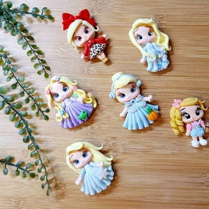 CLAYS, bow center, clay dolls, bow centerpieces, clay center for bows, dolls for hair bows, doll bow, bow supplies clay doll, Hair applique