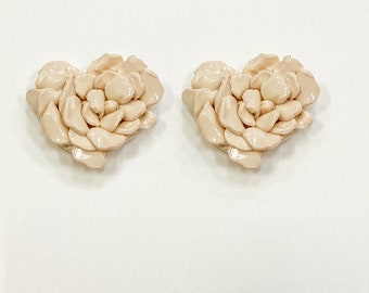 White Rose Stud Earrings