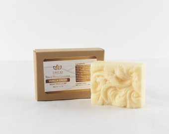 All Natural Handmade Goat Milk Soap | Exfoliating | Moisturizing | Set of 3 | Vanilla Cream