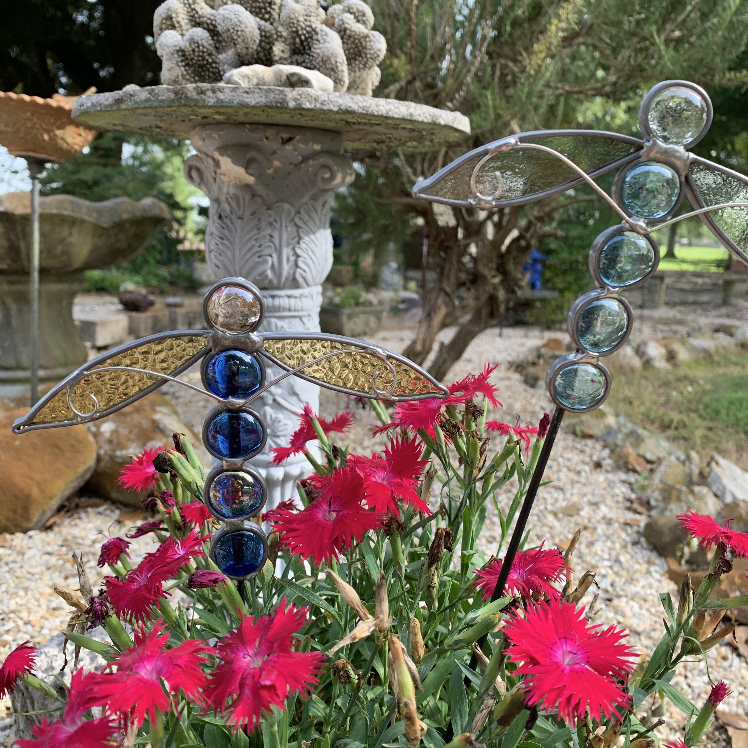 Dragonfly Stained Glass Garden Stakes Garden Art Glass Garden
