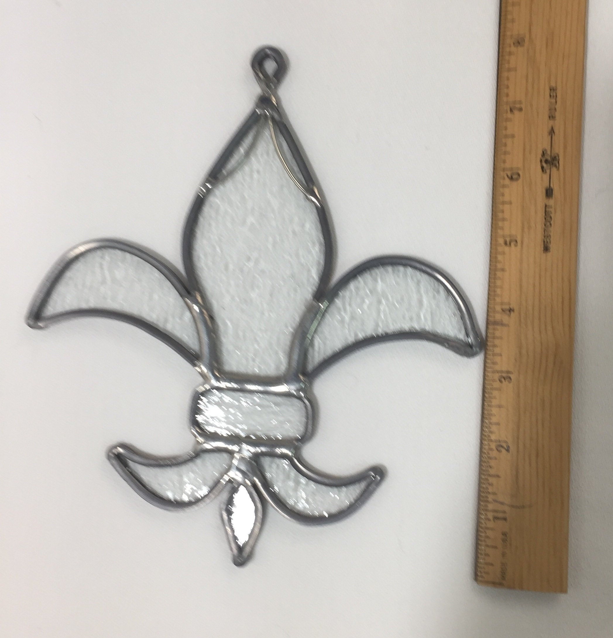 6.5 Stained Glass Fleur De Lis Suncatcher Stained Glass Etsy