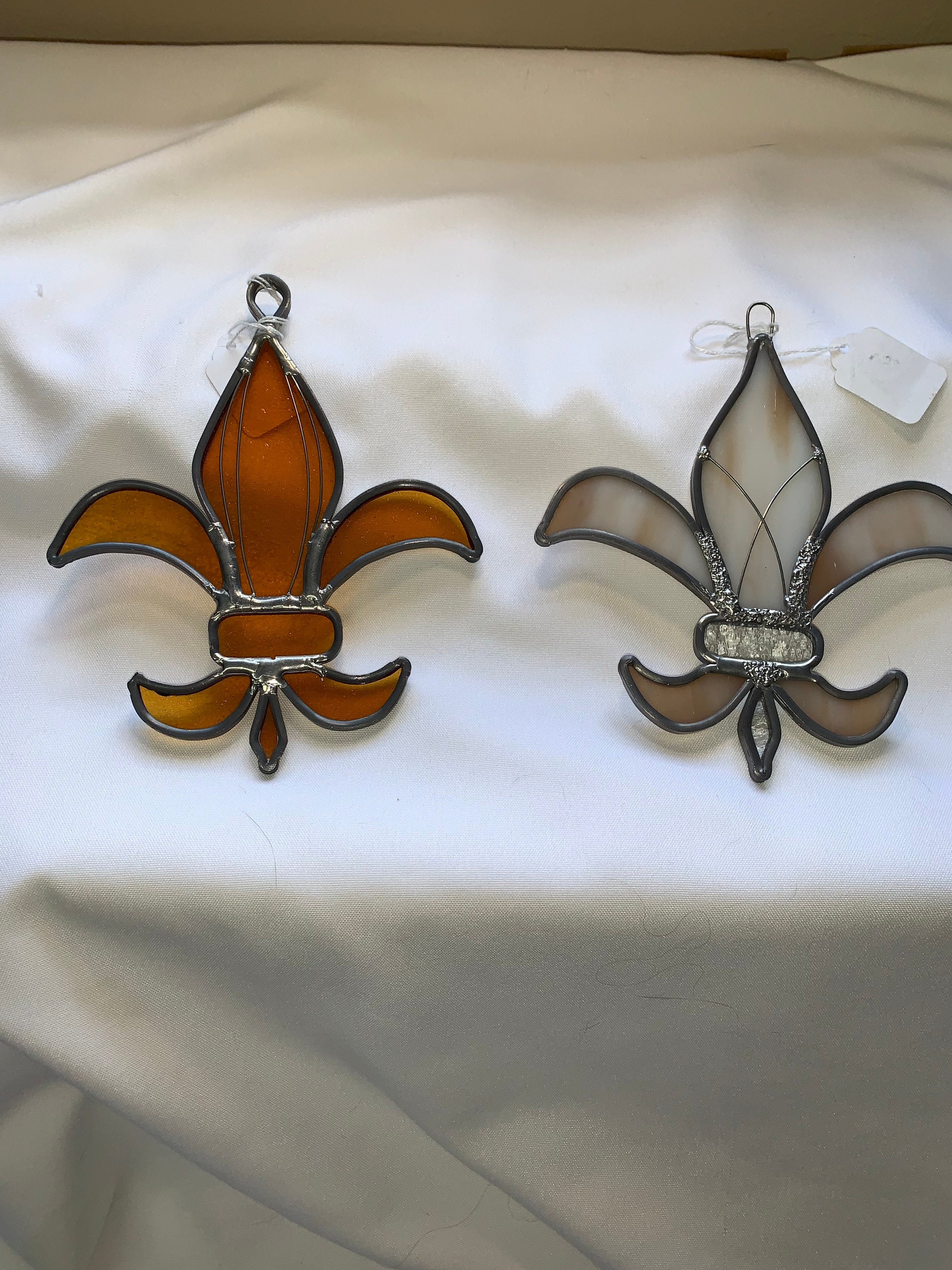 6.5 Stained Glass Fleur De Lis Suncatcher Stained Glass Etsy