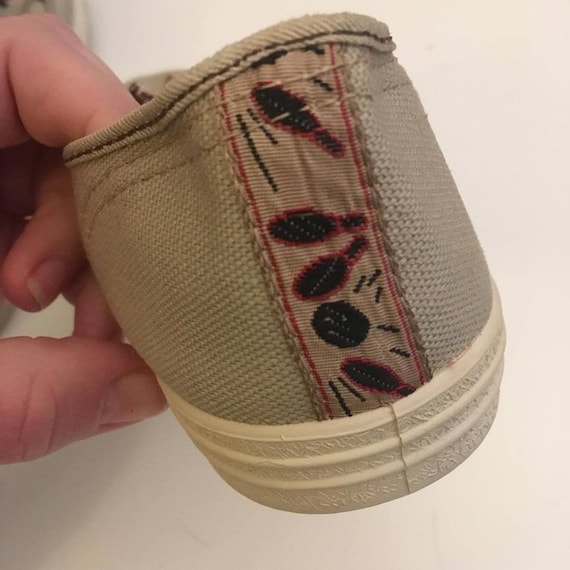 Vintage beige canvas bowling shoes