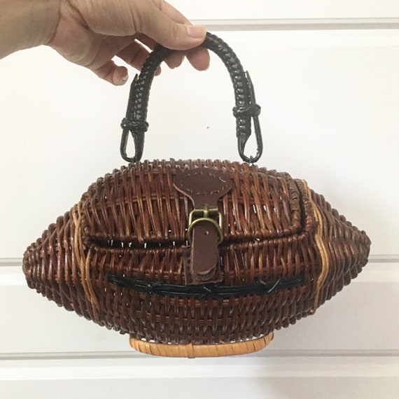 Wicker Football Purse