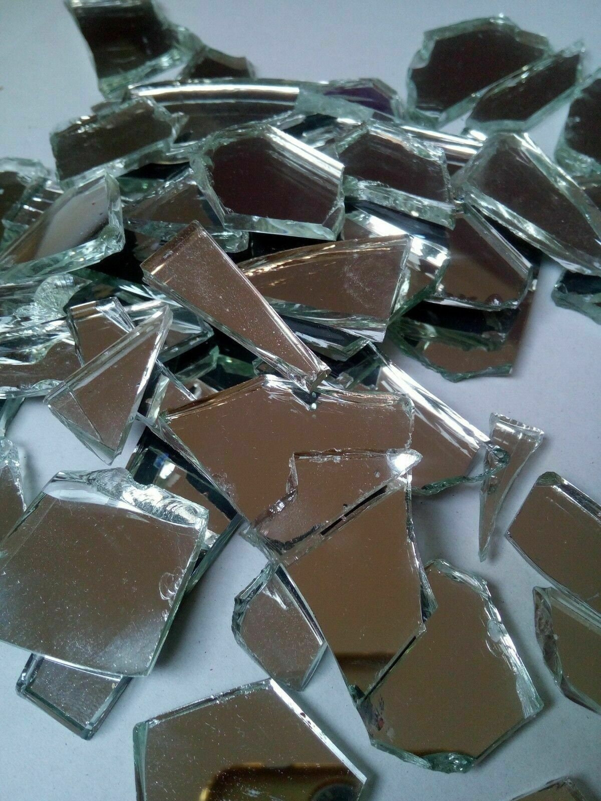 Broken Mirror Chipsbroken Glass Mosaic 50 Pcs Tiles Crafts Etsy UK
