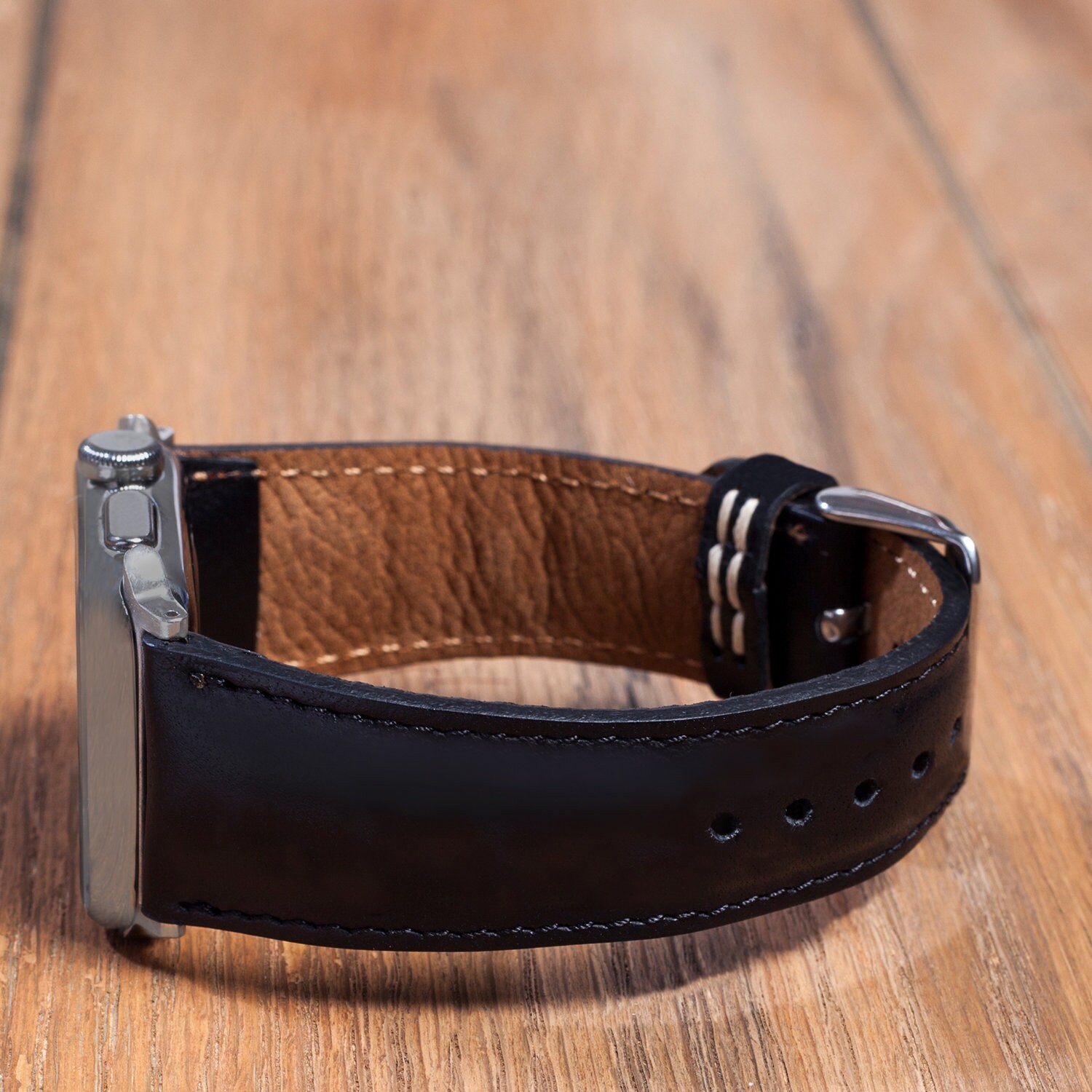 Leather Apple Watch Black Band 44mm 38mm 42mm 40mm for iWatch Etsy