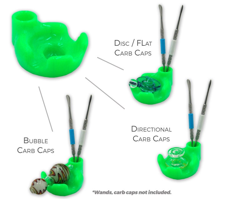 Mini Puck V SILICONED Carb Cap Stand /& Wand Holder S D by GLASS Kaddy @ KADDY.net