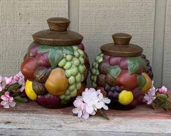 70s Fruit Canisters Etsy