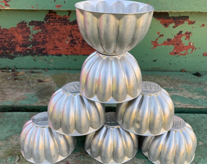 Vintage Jell O Aluminium JELLO Molds, Mini Bundt Cake Pans set of 7 Etsy