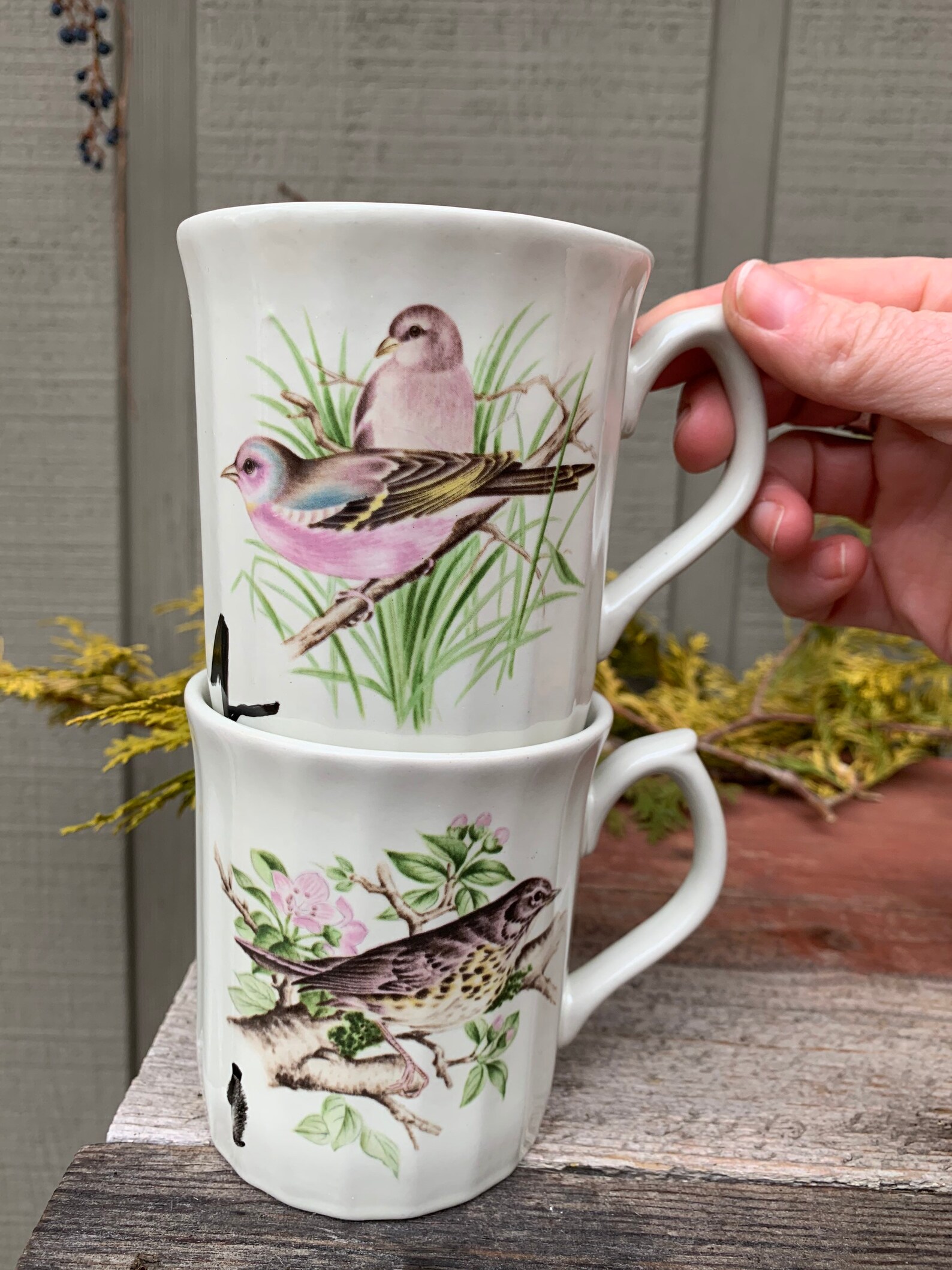 Vintage Bird Mug Mugs Japan MCM Ribbed Coffee Cup Mid Century Etsy