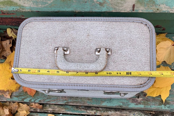 Vintage Train Case Suitcase Luggage Small Hardcov… - image 2