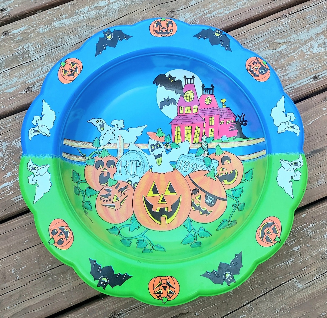 Vintage Spooky 80s Halloween Candy Dish Etsy