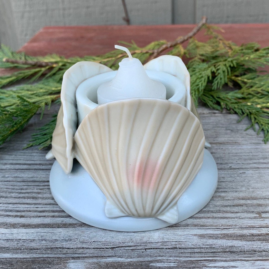 Vintage Seashell Votive Candle Holder MCM Etsy España
