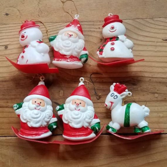 Vintage Blow Mold Christmas Tree Ornaments Hong Kong Blow Etsy