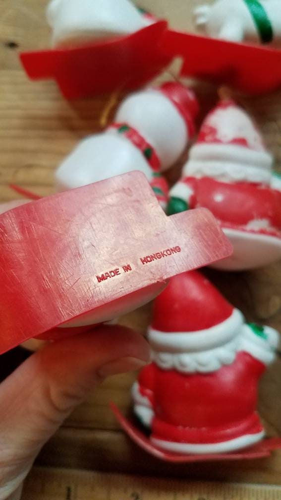 Vintage Blow Mold Christmas Tree Ornaments Hong Kong Blow Etsy