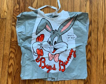 Vintage 1982 Bugs Bunny Child Halloween Costume Top Warner Bros Inc Kid's Medium 8 - 10 Unisex 80s Retro Plastic Shirt Vest