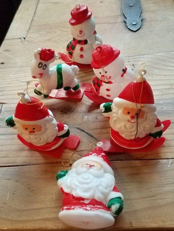 Vintage Blow Mold Christmas Tree Ornaments Hong Kong Blow Etsy