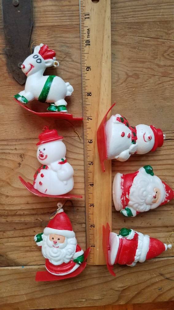 Vintage Blow Mold Christmas Tree Ornaments Hong Kong Blow Etsy