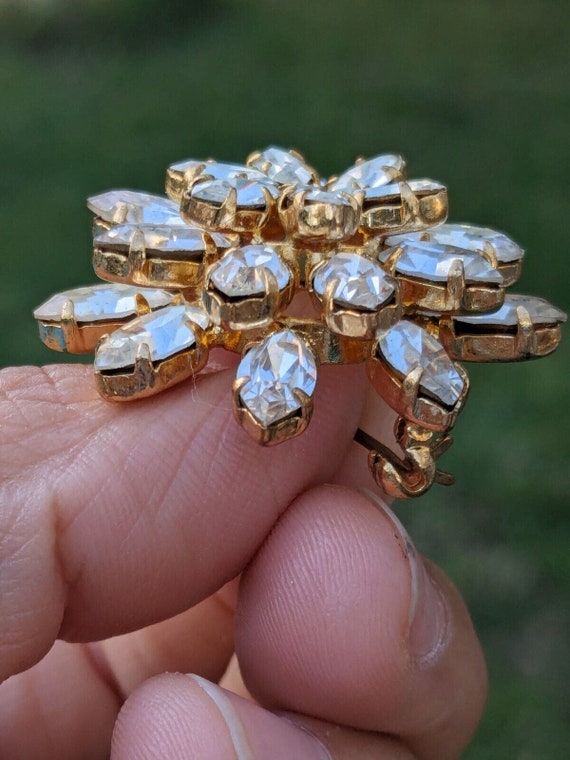 Vtg Austrian Dome Clear Layer Tiered Rhinestone B… - image 5