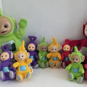 Vintage Teletubbies Plush Lot of 10 Po Laa Laa Dipsy Tinky Winky Large and Small