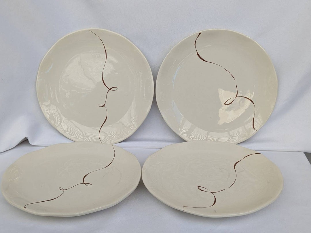 Starbucks Coffee Chocolate Drizzle Swirl Dessert Plates Set of Etsy