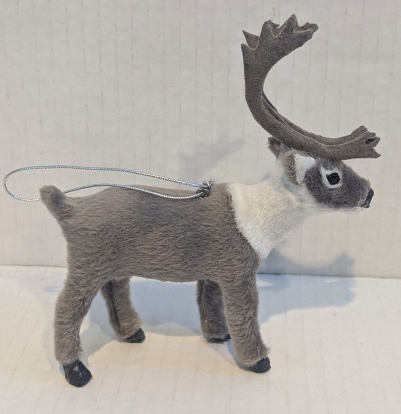 Faux Fur Deer Christmas Ornament Tree Elk Deer Forest Animal Holiday ...