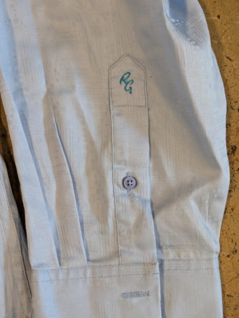 Camisa Robert Graham para hombre, talla 3XL, azul claro estampada, manga larga, nueva con etiquetas. imagen 4