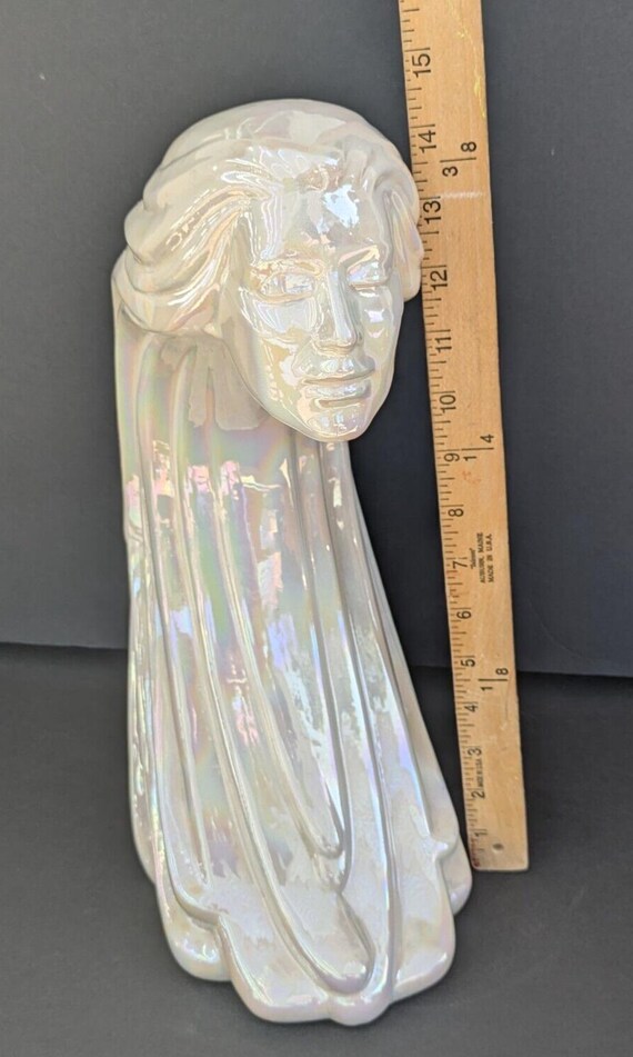 VTGアールデコ14インチ象徴的な風の女セラミック像乳白色 - Etsy 日本