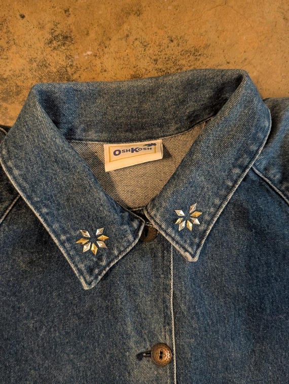 Vtg 80s OshKosh B'Gosh Denim Chore Jacket Womens M Ov… - Gem