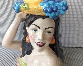 Carmen Miranda Retro Cookie Jar Casual Home Target Exclusive Porcelain Early 2000's in Original Plastic Rapping