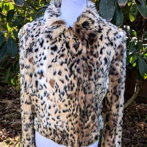 Joe&#39;s Faux Fur Jacket Leopard Size S Winter Style NWT Fashion Designer