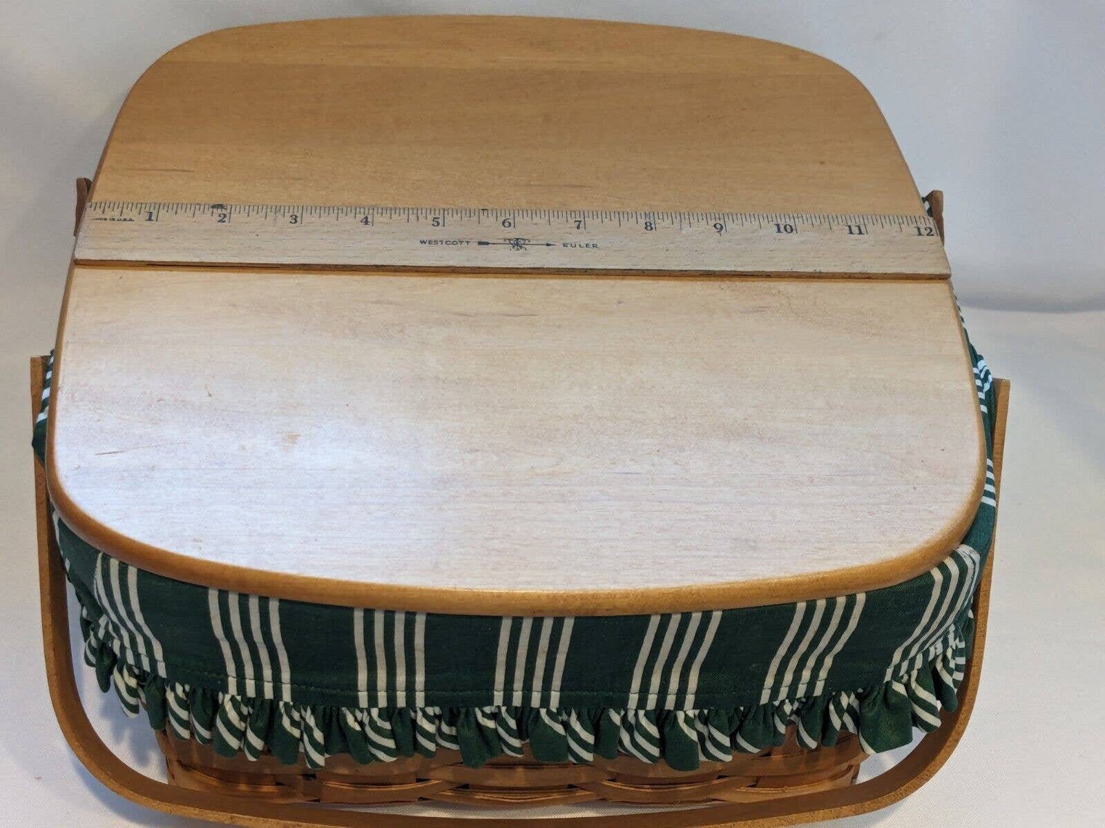 Longaberger Picnic Basket Large Lid Riser Green Liner Vintage 1997 Warm ...