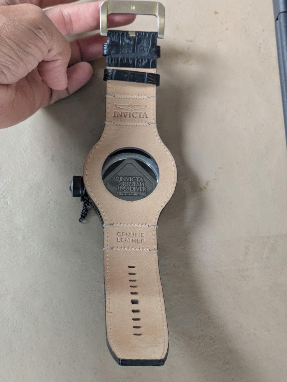 Rare Invicta Russian Diver 17649 Distressed Gunmetal Brown Black Leather Band Invicta Russian Diver Leather Band Wristwatches for sale | eBay main image 2