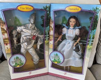 Wizard of Oz Dorthey Toto Barbie Tin Man Ken 2006 Pink Label Mattel Lot of 2 NIB