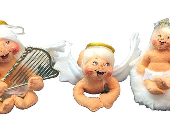 Lot de décorations de Noël Annalee Christmas ange de la Nativité vintage 4" début des années 2000