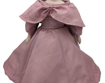 Vintage Reproduction of Antique German China Head Doll In Handmade Ensemble 12&quot;