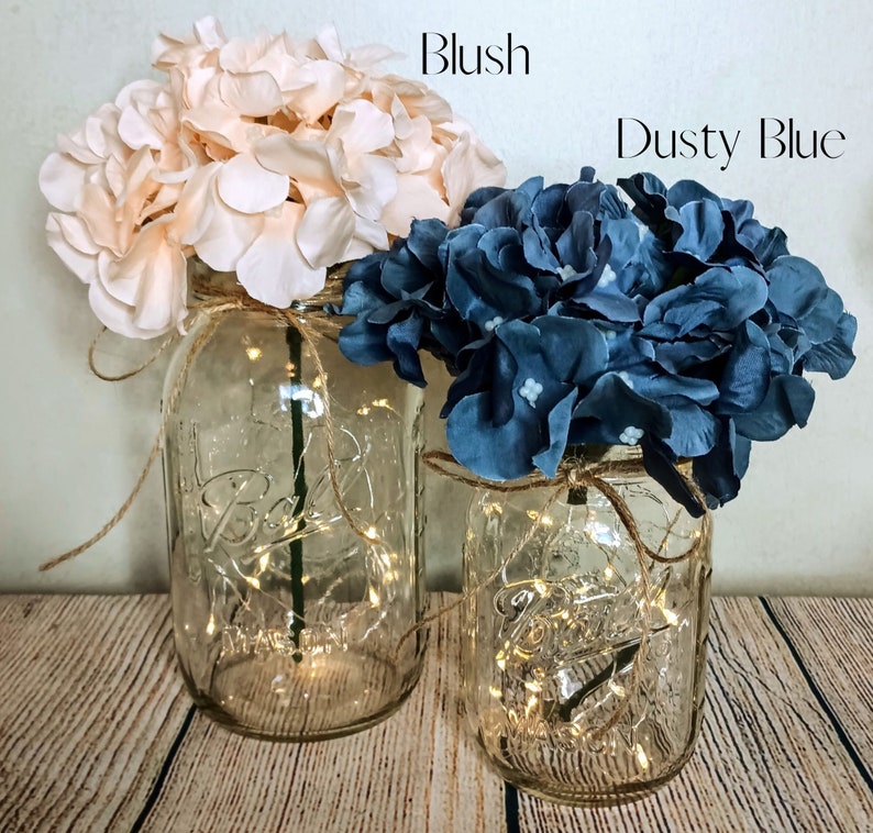 Mason Jar Set of 6 Wedding Table Decor Table Centerpiece Rustic Fairy Light Decor Farmhouse Wedding Boho Lighted Mason Jar Living Room Decor image 3